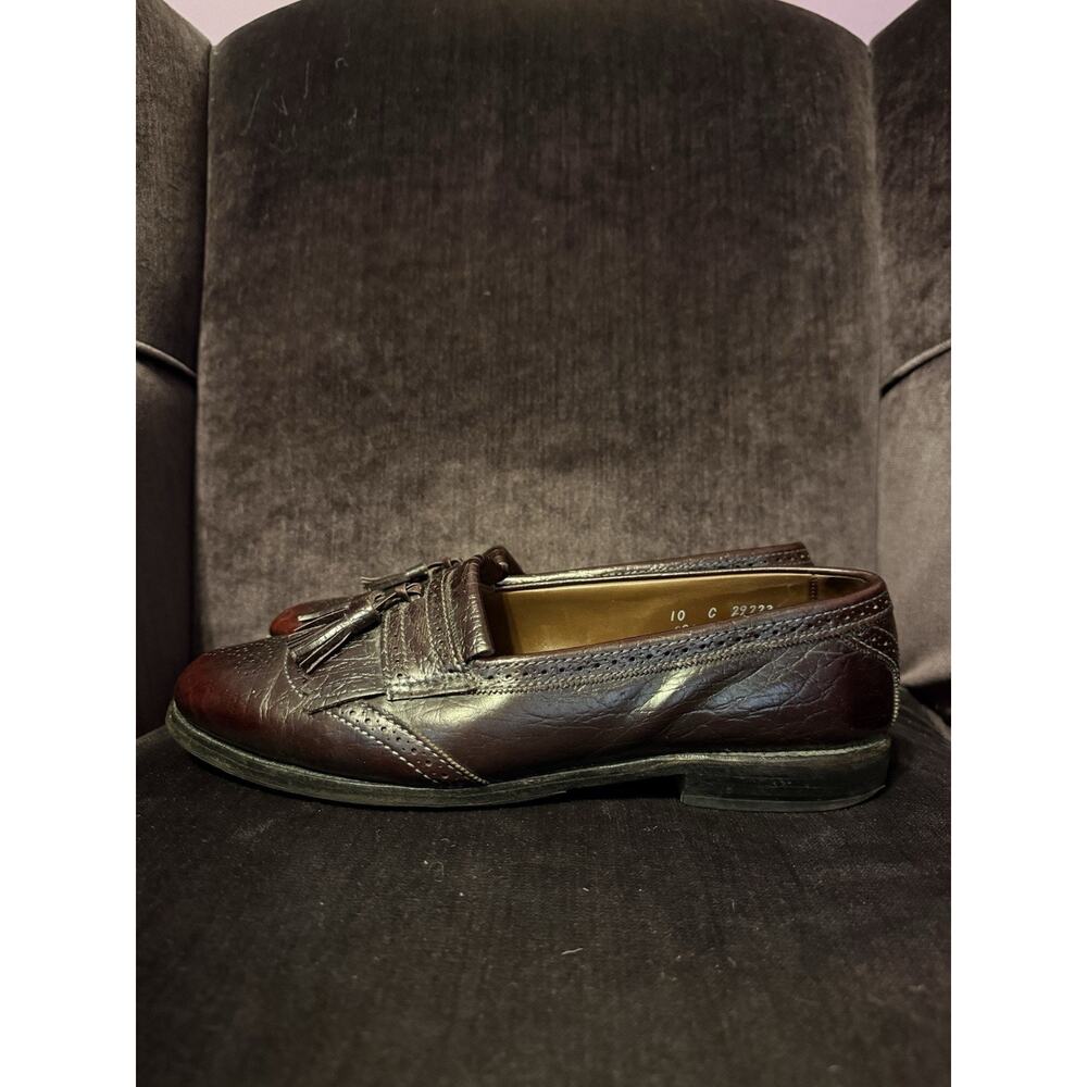 Allen Edmonds Bridgeton Leather Kiltie Tassel Loafers Burgundy Made in USA 10